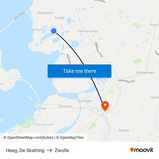 Heeg, De Skatting to Zwolle map