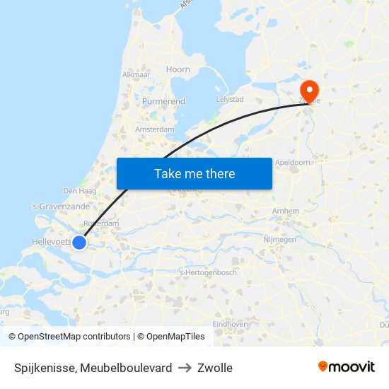 Spijkenisse, Meubelboulevard to Zwolle map