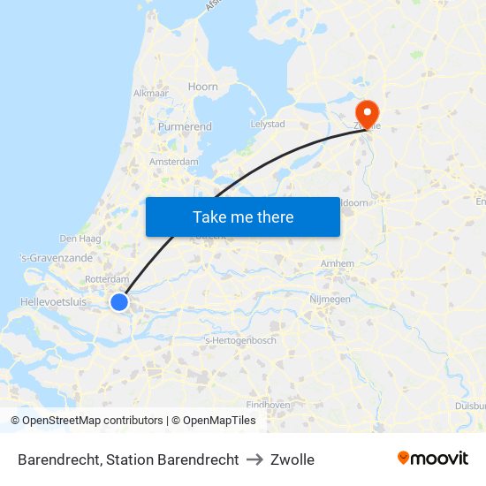 Barendrecht, Station Barendrecht to Zwolle map