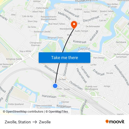 Zwolle, Station to Zwolle map