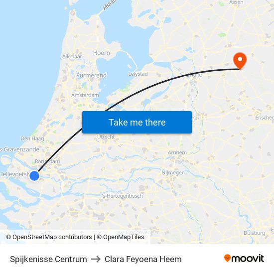 Spijkenisse Centrum to Clara Feyoena Heem map