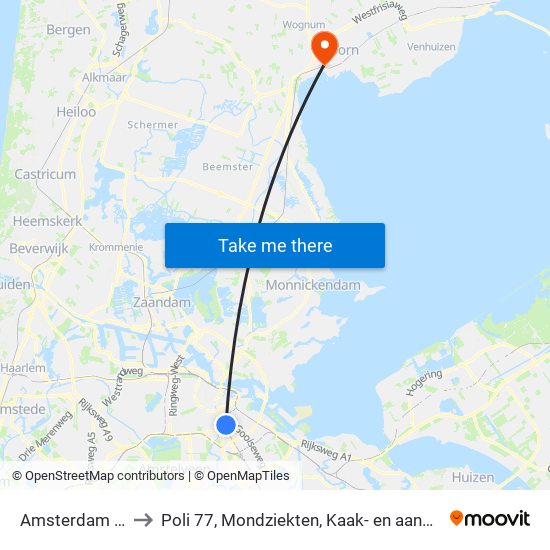 Amsterdam Amstel to Poli 77, Mondziekten, Kaak- en aangezichtschirurgie map