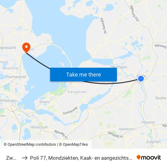 Zwolle to Poli 77, Mondziekten, Kaak- en aangezichtschirurgie map