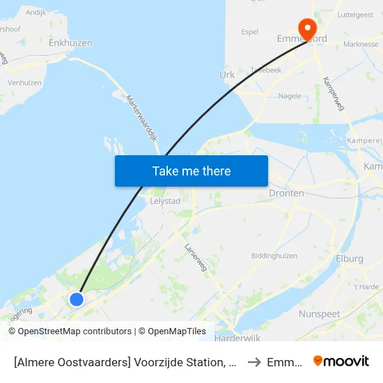 [Almere Oostvaarders] Voorzijde Station, Busstrook Ambonstraat to Emmeloord map