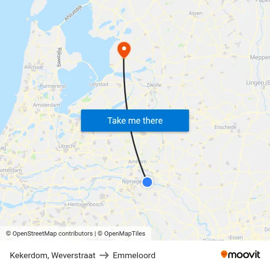 Kekerdom, Weverstraat to Emmeloord map