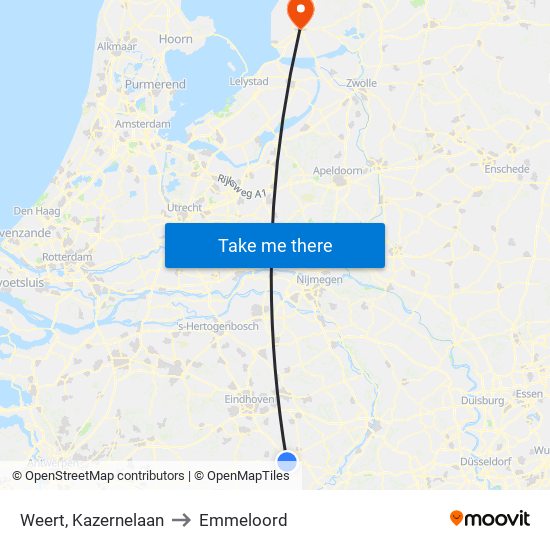 Weert, Kazernelaan to Emmeloord map