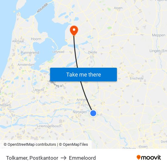 Tolkamer, Postkantoor to Emmeloord map