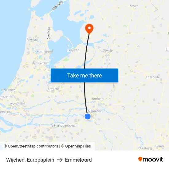 Wijchen, Europaplein to Emmeloord map
