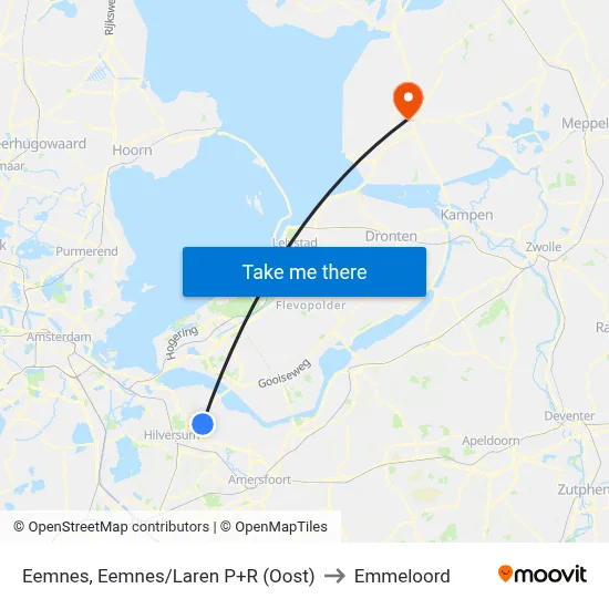 Eemnes, Eemnes/Laren P+R (Oost) to Emmeloord map