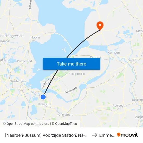 [Naarden-Bussum] Voorzijde Station, Ns-Bushalte Albrechtlaan to Emmeloord map