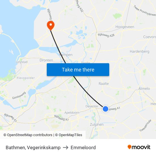 Bathmen, Vegerinkskamp to Emmeloord map
