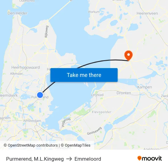 Purmerend, M.L.Kingweg to Emmeloord map