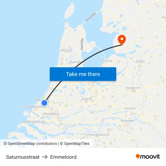 Saturnusstraat to Emmeloord map