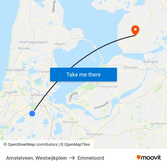 Amstelveen, Westwijkplein to Emmeloord map