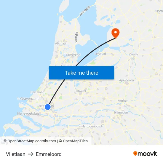 Vlietlaan to Emmeloord map