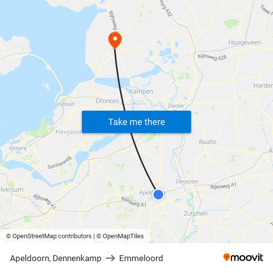 Apeldoorn, Dennenkamp to Emmeloord map