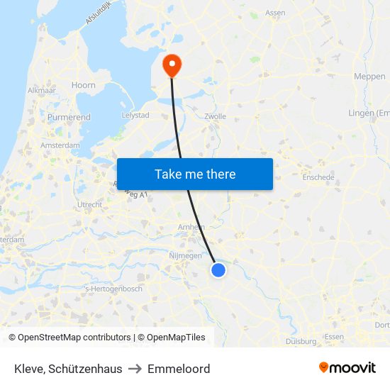 Kleve, Schützenhaus to Emmeloord map