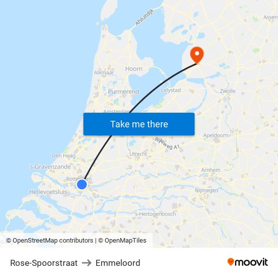 Rose-Spoorstraat to Emmeloord map