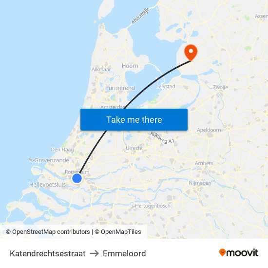 Katendrechtsestraat to Emmeloord map