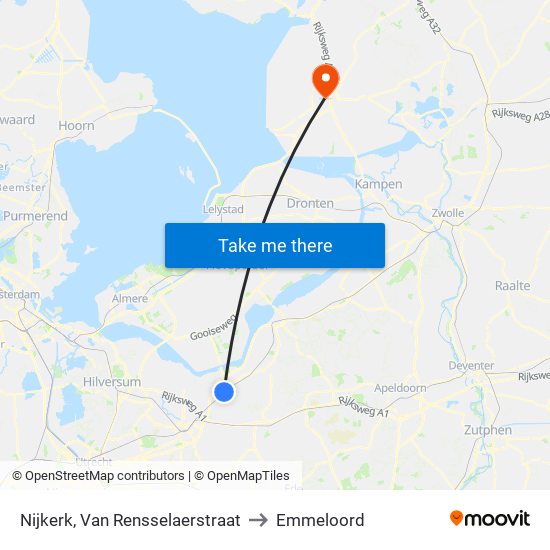 Nijkerk, Van Rensselaerstraat to Emmeloord map