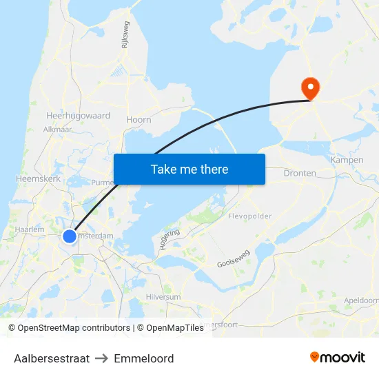 Aalbersestraat to Emmeloord map