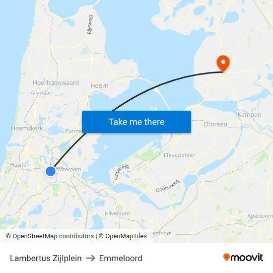 Lambertus Zijlplein to Emmeloord map