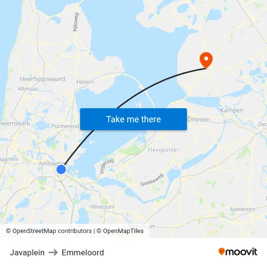 Javaplein to Emmeloord map
