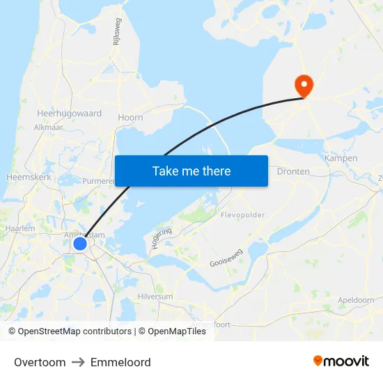 Overtoom to Emmeloord map