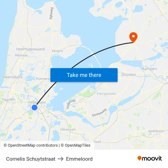 Cornelis Schuytstraat to Emmeloord map