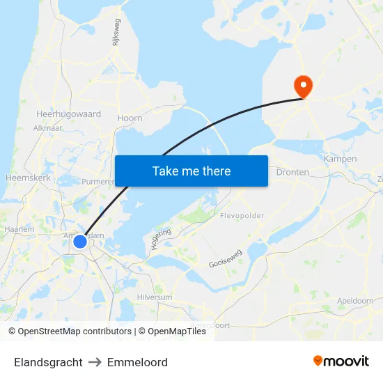 Elandsgracht to Emmeloord map