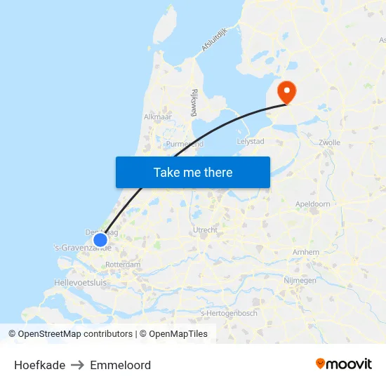 Hoefkade to Emmeloord map