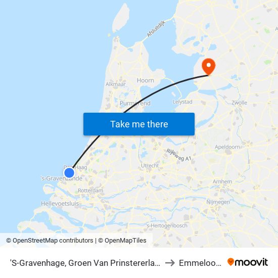 'S-Gravenhage, Groen Van Prinstererlaan to Emmeloord map