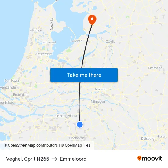 Veghel, Oprit N265 to Emmeloord map