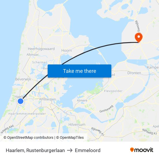 Haarlem, Rustenburgerlaan to Emmeloord map