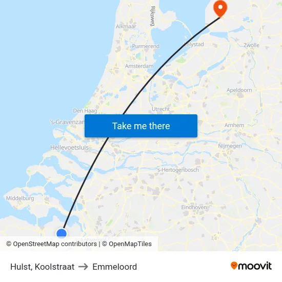 Hulst, Koolstraat to Emmeloord map