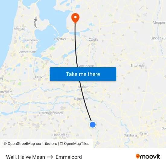 Well, Halve Maan to Emmeloord map
