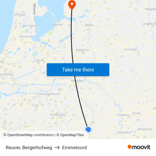 Reuver, Bergerhofweg to Emmeloord map