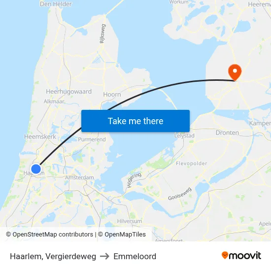 Haarlem, Vergierdeweg to Emmeloord map