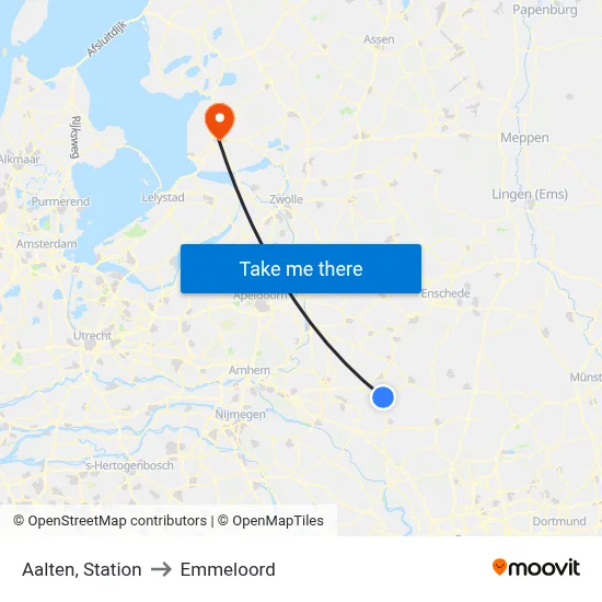 Aalten, Station to Emmeloord map