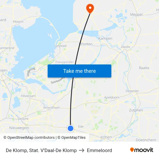 De Klomp, Stat. V'Daal-De Klomp to Emmeloord map