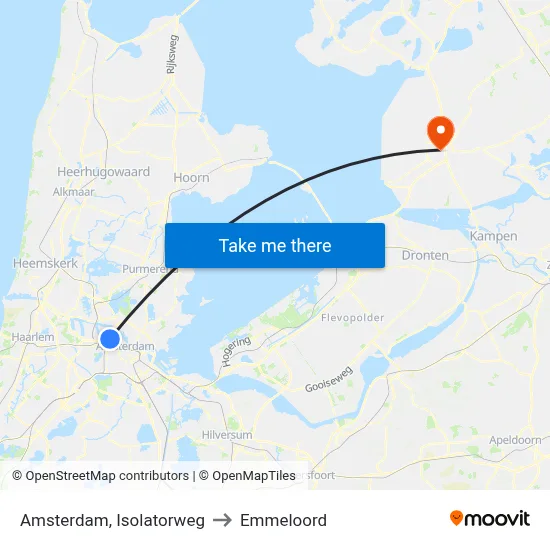 Amsterdam, Isolatorweg to Emmeloord map