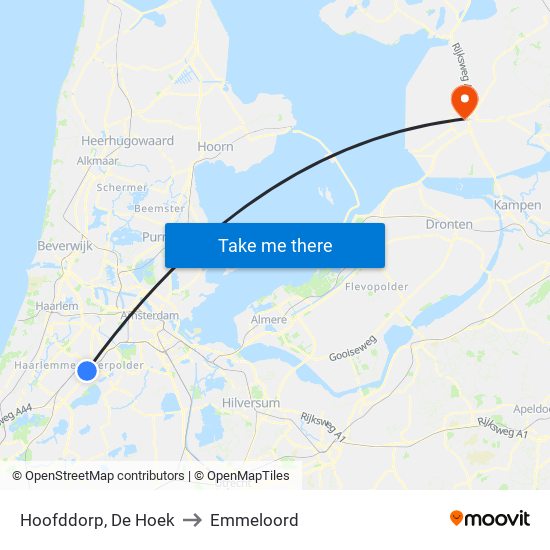 Hoofddorp, De Hoek to Emmeloord map