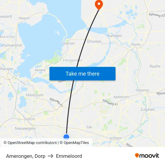 Amerongen, Dorp to Emmeloord map