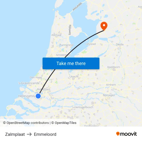 Zalmplaat to Emmeloord map