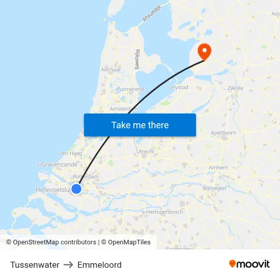 Tussenwater to Emmeloord map