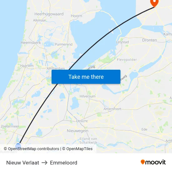 Nieuw Verlaat to Emmeloord map