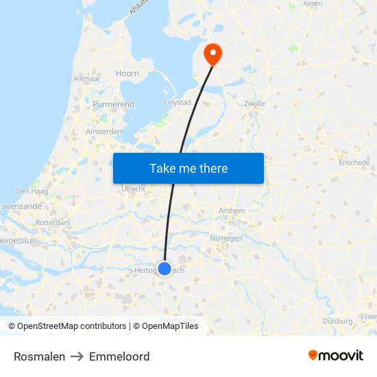 Rosmalen to Emmeloord map