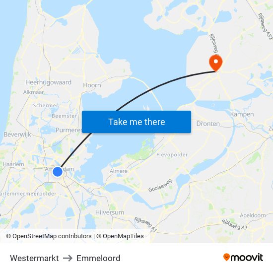 Westermarkt to Emmeloord map