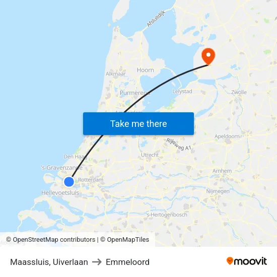 Maassluis, Uiverlaan to Emmeloord map