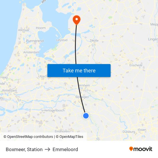 Boxmeer, Station to Emmeloord map